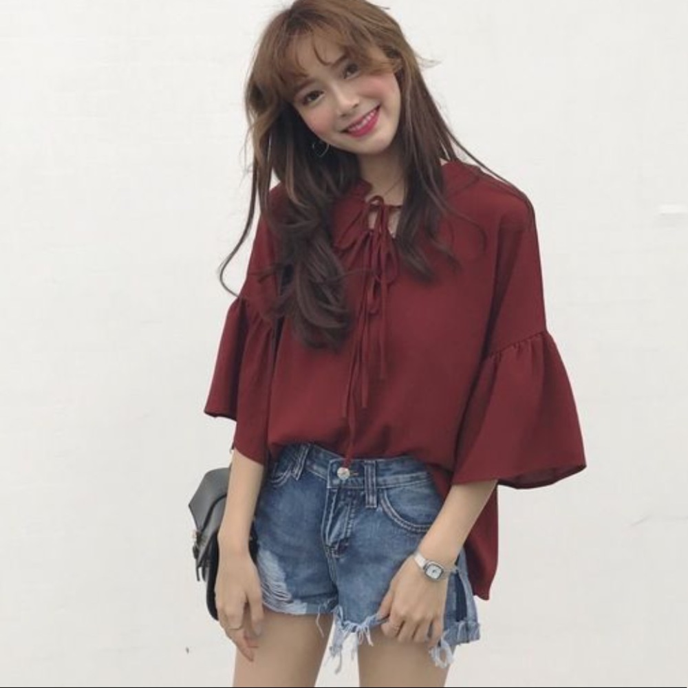 Wine Red Blouse